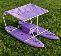Catamaran gonflable CanopyCat au design unique avec pare-soleil, bateau SUP flottant pour les loisirs aquatiques