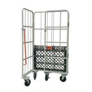 Korozyon Korumalı, 2 Taraflı Çelik Rulo Kafes Depolama Arabası, Depo Kullanımı için 500 kg Kapasiteli, İstiflenebilir - Product Image 5