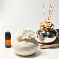 Porzellan-Blumen Raumduftspender mit Ätherischem Öl Diffusor und Aromatischem Räucherstäbchenhalter - Beste Geschenkwahl