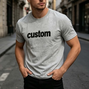 Camiseta Personalizada de Manga Corta para Hombre, Corte Ajustado, Cuello Redondo, Algodón, Estampado de Letras, Estilo Casual Urbano - Product Image 1