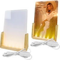 Lampe de nuit LED personnalisable par sublimation, cadre photo en acrylique, éclairage blanc chaud pour la décoration de chambre
