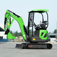 Mini Excavator 1.8 Ton Mesin Diesel EPA Euro 5 Bersertifikasi CE Dengan Kanopi Kabin Untuk Irigasi Pertanian Pembuatan Parit Track Karet
