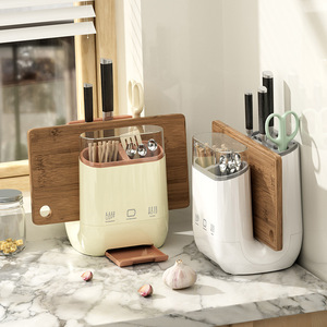 Organizador de Cocina Multifuncional de Plástico con Soporte para Cuchillos, Tabla de Cortar, Escurridor de Encimera y Porta Palillos - Product Image 1