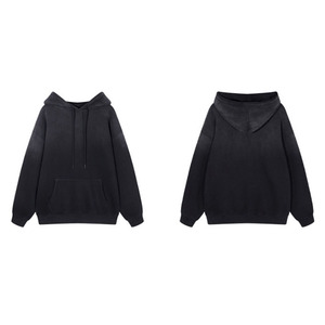 Sweat à capuche vintage en molleton lavé personnalisé 380g sweat à capuche en détresse lâche hommes Plus épaule goutte tire Pour Hommes - Product Image 3