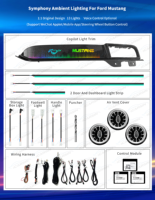 Kit d'éclairage d'ambiance intérieur LED 256 couleurs Symphony pour Ford Mustang 2015-2023 - Accessoires de bande lumineuse d'ambiance