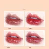Vendor jelas Label pribadi Lip Gloss kustom bunga kosmetik Mineral cair Makeup tahan air Lip Gloss wanita Bibir Makeup Kecantikan