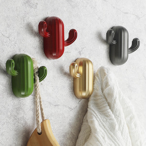 Modern Cactus Wall Hooks Metal Rust Resistant For Bathroom Wardrobe Door Furniture - Product Image 1