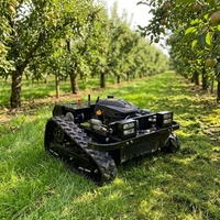 Robot Pemotong Rumput Remote Control Zero Turn Crawler 15HP bensin untuk Kebun Rumah Pertanian Industri Penyiangan