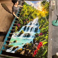 Panneau mural 3D en relief avec impression UV, murale personnalisée en PVC WPC, panneau décoratif pour mur TV, décoration intérieure d'hôtel