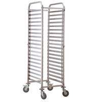 Chariot de présentation mobile en acier inoxydable à 15 niveaux pour boulangerie, pâtisserie, café et desserts (vente en gros)