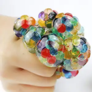 גליטר קצף Led צבעוני חרוז ענבים Vent כדור Antistress הפגת מתחים לקשקש צעצוע רטוב Stressball לילדים מבוגרים