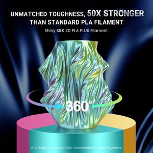 Filament d'imprimante 3D 1,75 mm 1 kg, filament PLA à changement de couleur progressif en trois couleurs, filament à texture soyeuse - Product Image 2