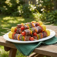 Brochettes en bambou de 25 cm, bâtonnets en bambou robustes pour barbecue à domicile et en extérieur