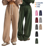 Pantalon de survêtement unisexe vintage d'hiver, imprimé sur demande en usine, doublé polaire 370G, délavé et vieilli, avec cordon de serrage