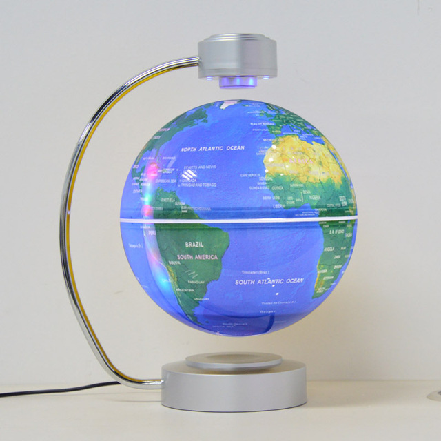Magnetic Floating Globe, Levitation Rotating World Map with LED Lights Magnetic Levitation Floating Globe for Decoration