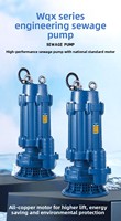Pompe submersible centrifuge WQX à basse pression et haute levée, sans blocage, pour eaux usées, 2 pouces, 380V, triphasée, pour usage industriel OEM