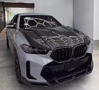 Nouveau design Kit carrosserie entièrement en fibre de carbone pour BMW X6 G06, sans perçage, avec lèvre de pare-chocs avant, jupes latérales et diffuseur arrière, kit de mise à niveau style LD