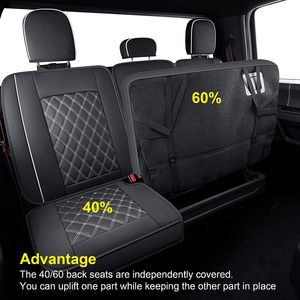 Housses de siège en cuir de luxe résistantes à l'abrasion, ensemble complet de 10 pièces pour camionnettes Ford F150/F250/F350 d'Amérique du Nord - Toutes saisons - Product Image 6