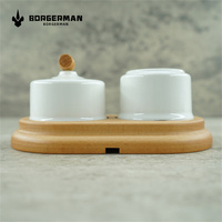 Vente en gros de nouveau design moderne Interrupteur et prise décoratifs vintage et rétro en porcelaine céramique et porcelaine avec socle en bois