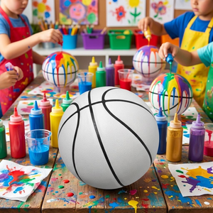 Figurines d'ours fluide DIY populaires 2026, modèle basketball blanc fluide, pour <span class=keywords><strong>peinture</strong></span> <span class=keywords><strong>acrylique</strong></span> fluide, boule fluide avec support - Product Image 3