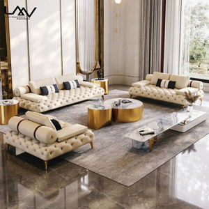 Ý cao cấp 1 2 3 chỗ ngồi sang trọng sofa khách sạn biệt thự phòng khách da bọc sofa bộ đồ nội thất - Product Image 1