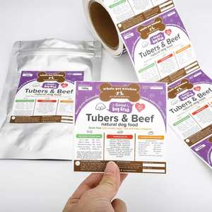 Étiquettes pour aliments pour chiens Whole Pet Kitchen Tubers Beef 1000g, rectangulaires, autocollantes, réutilisables, recyclables, en papier écologique, offset - Product Image 1