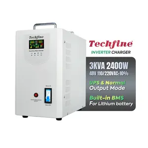 테크파인 좋은 가격 24v 48 v 에 240v 2kw 2000w 순수 사인파 3000va 3kva DC 에 AC 전원 가정용 인버터 24 48 볼트 220v 판매