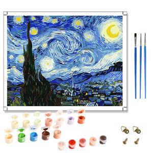 Offre Spéciale peinture par numéros ensemble <span class=keywords><strong>Van</strong></span> <span class=keywords><strong>Gogh</strong></span>'s Starry Sky peinture par numéros Kit personnalisé décoration <span class=keywords><strong>de</strong></span> la maison - Product Image 1