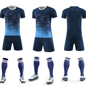 Conjunto de Fútbol al por Mayor, Camiseta de Manga Corta con Cuello Redondo, Uniforme de Entrenamiento Transpirable de Secado Rápido para Verano - Product Image 4