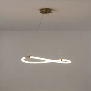 Modern Minimalist Nordic Modern Home Rings Ceiling Copper Chandelier Hanging Lamp LED Pendant Lights