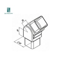 Raccord de tuyau carré en acier inoxydable connecteur Flexible coude de main courante réglable pour rampes d'escalier