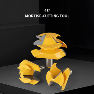 Ensemble d'outils de fraisage <span class=keywords><strong>à</strong></span> rainure et languette, <span class=keywords><strong>fraise</strong></span> <span class=keywords><strong>à</strong></span> bois en forme de T avec tige de 1/2-1/4 pouce, <span class=keywords><strong>fraise</strong></span> <span class=keywords><strong>à</strong></span> rainure <span class=keywords><strong>à</strong></span> 45 degrés - Product Image 2