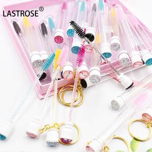 Wholesale Eyelash Extension Cleaning <strong>Brush</strong> in Tube Private Disposable Eyelash <strong>Brush</strong> <strong>Cleaner</strong> Holder Lash <strong>Brushes</strong> with Keychain - Product Image 4
