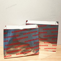 Papel revestido de papel de aluminio personalizable bolsa de hamburguesa para uso industrial de comida y pizza