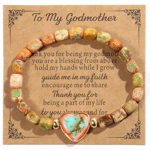 A mi madrina mujeres dos colores amor elástico multicolor cuadrado emperador piedra elástico corazón colgante pulsera joyería fabricante - Product Image 4