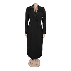 Di alta qualità <span class=keywords><strong>giacca</strong></span> lunga da donna elegante da donna con colletto <span class=keywords><strong>abito</strong></span> aderente abiti cappotto lungo Business <span class=keywords><strong>giacca</strong></span> lunga per le donne - Product Image 5