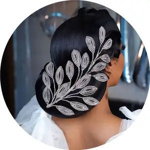 Genya pente de cabelo, acessório de cabelo para noiva, folha de prata, venda direta pelos fabricantes