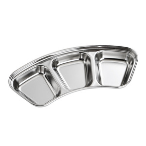 304 Stainless Steel Dipping Sauce Dish Three Section Condiment <b>Tray</b> For Hot Pot <b>Bbq</b> - Product Image 3