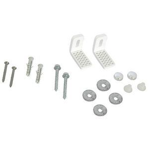 Fixations latérales multi-trous pour WC et bidet, 2 pièces avec vis, rondelles et chevilles en plastique - Product Image 1