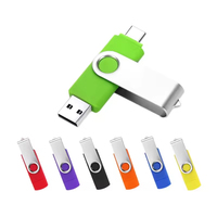 Memoria USB Personalizada con Logotipo, Tipo C OTG, Metálica, Doble USB 2.0, OTG Flash 3.0, Alta Velocidad, Giratoria