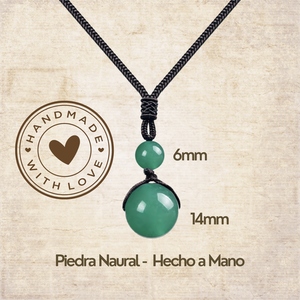 Aventurina verde 14mm buon Design in acciaio inox ciondolo a sfera in pietra naturale ciondolo collana - Product Image 5