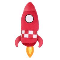 Peluche Fusée Rouge, Jouet en Peluche Navette Spatiale avec Flametail, Logo Personnalisé, Cadeau Thème Spatial pour Enfants