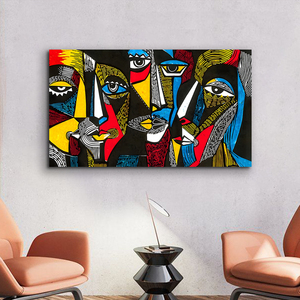 Dipinto su Tela con <span class=keywords><strong>Design</strong></span> Artistico Astratto di Personaggi, Arte Murale per Decorazione del <span class=keywords><strong>Soggiorno</strong></span> - Product Image 2