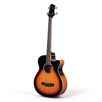 Gitar Bass Akustik Cutaway Sunburst 4 Senar EQ Built-in Pickup, Bass Akustik-Elektrik Kayu OEM Custom Grosir KINGMUSICO