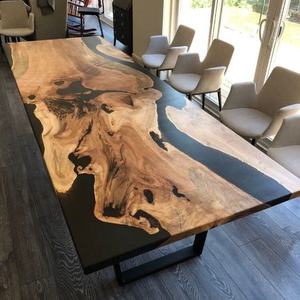 <span class=keywords><strong>Tavolo</strong></span> da Pranzo <span class=keywords><strong>Quadrato</strong></span> Moderno ed Ecologico in <span class=keywords><strong>Legno</strong></span> di Noce Massiccio e Resina Epossidica per Casa o Hotel - Product Image 5