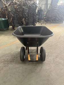 Ruize WH9600 <span class=keywords><strong>brouette</strong></span> robuste 180L plateau en plastique manche en <span class=keywords><strong>bois</strong></span> 250kg capacité de charge pneumatique Double <span class=keywords><strong>roues</strong></span> <span class=keywords><strong>pour</strong></span> industriel - Product Image 2