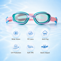 Lunettes de natation professionnelles Eyeline Blue Summer avec protection UV, logo personnalisé, monture en TPE