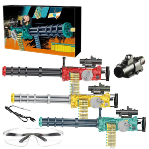 Toysrunner Simulation Soft Bullet Gatling Electric Shooting Toy Machine Gun Automatic Ejecting Feature PVC Plastic for Ages 8+ - Product Image 1
