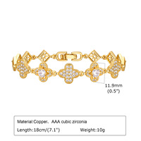 Bracelets à claquer et à clipser Ganku pour femmes, motif trèfle à quatre feuilles en zircone – Bijoux de fête tendance en gros