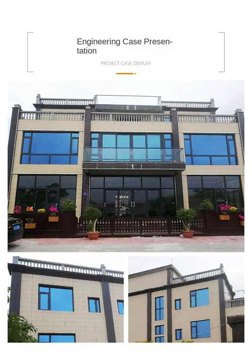 Aluminium Tempered Glass Casement Windows with Wooden Frame Fiberglass Screen Netting Automatic Folding and Thermal Break Tint